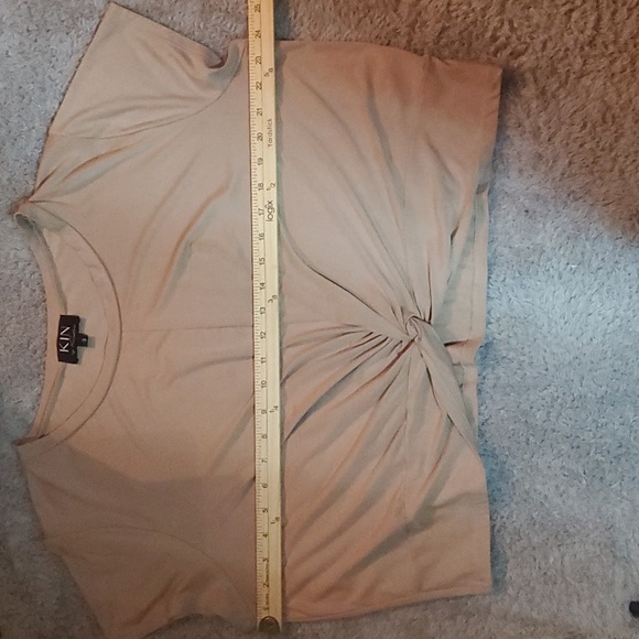 KIN by Kristine Twist Front Crop Top in Taupe - Picture 9 of 10